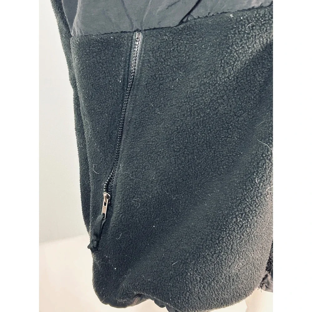 The North Face Denali Fleece Vest‎ Mens Black Full Zip Jacket Nylon Overlay